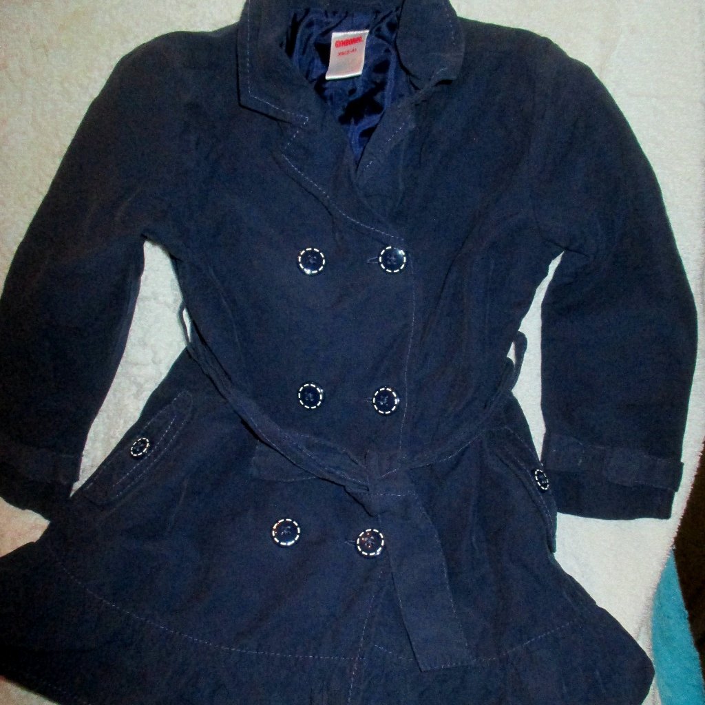 Gymboree Girls Size Xs 3-4 Double Breasted Rain Coat - Garden Friends- Vintage